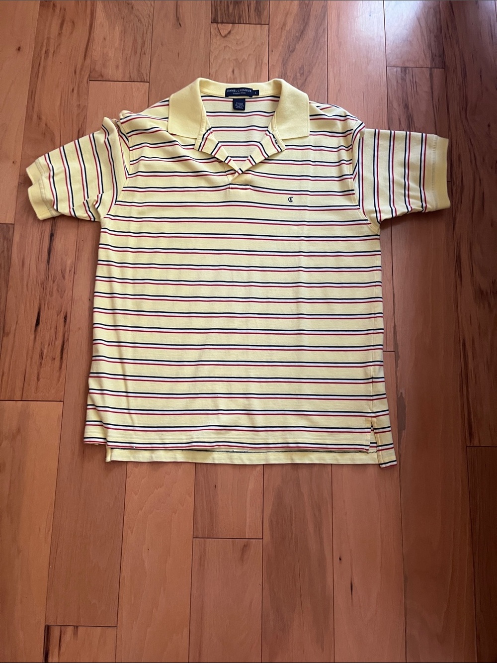 Daniel Cremieux Yellow Polo with Red & Navy Stripes